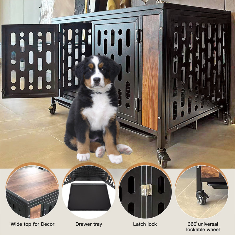 Tucker Murphy Pet™ 34" Dog Crates and Kennels, 2In1 Dog Crate